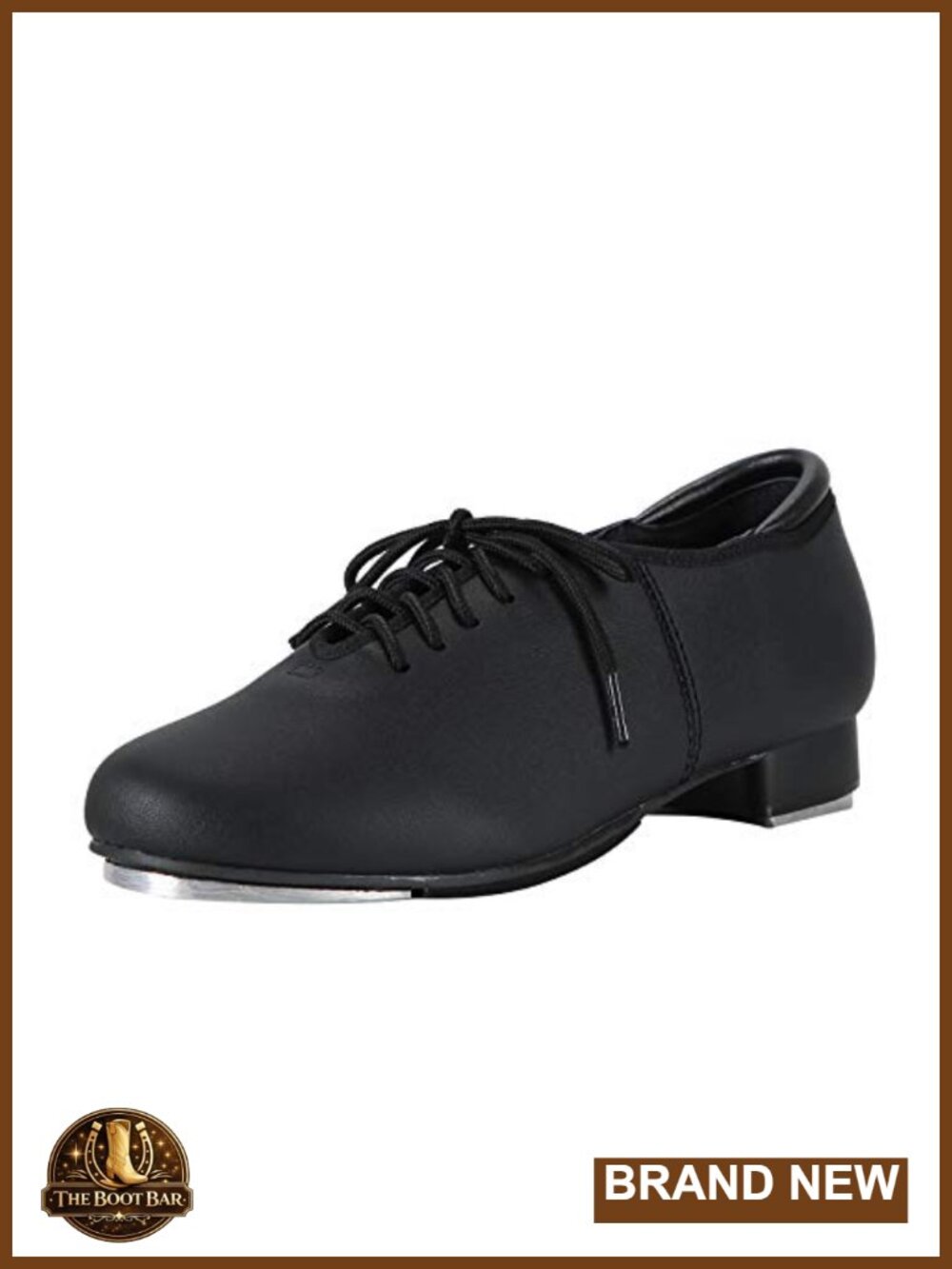 PU Leather Lace Up Tap Dance Shoes Split Sole Low Heel Women Men